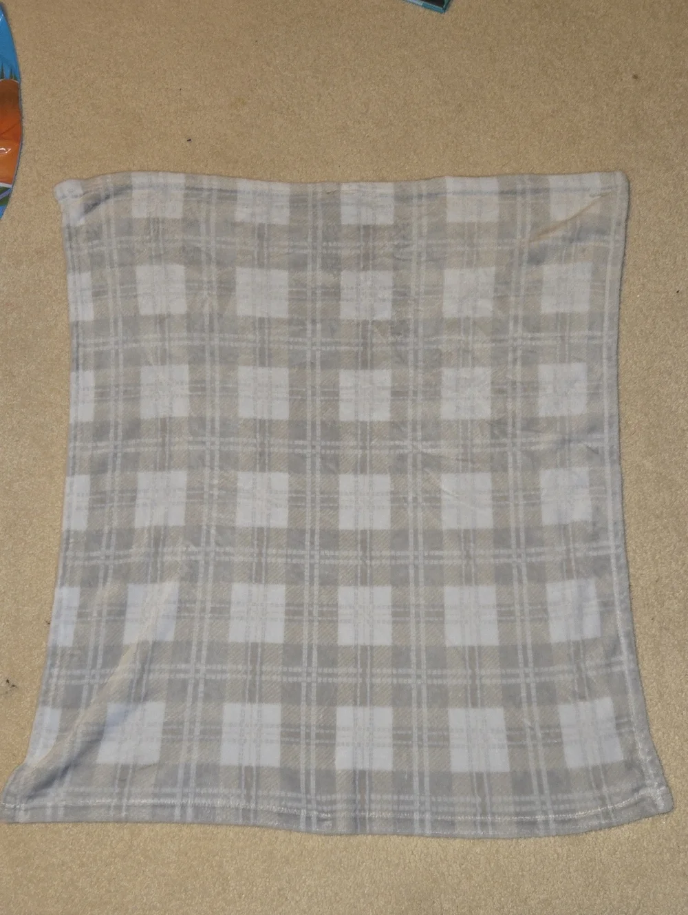 Neutral Gray & White Plaid Baby Blanket